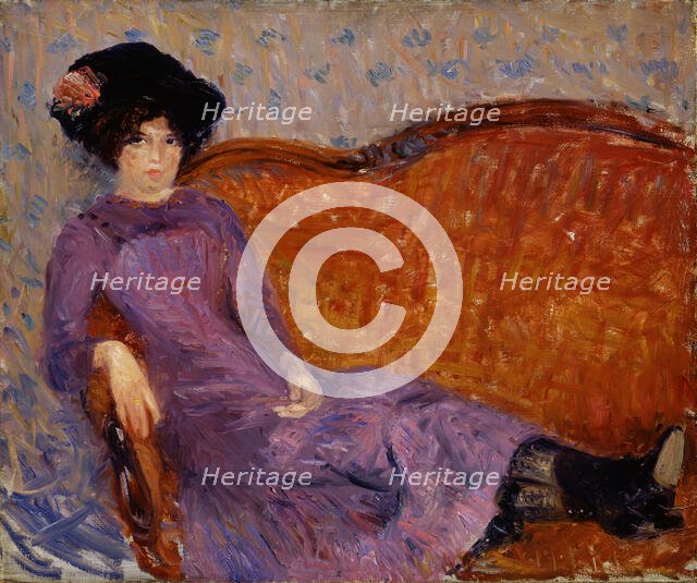 The Purple Dress, 1908-1910. Creator: William James Glackens.