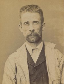 Livenais (ou Livenay), André. 39 ans, né à Renazé (Mayenne). Garçon de magasin. Anarchiste..., 1894. Creator: Alphonse Bertillon.