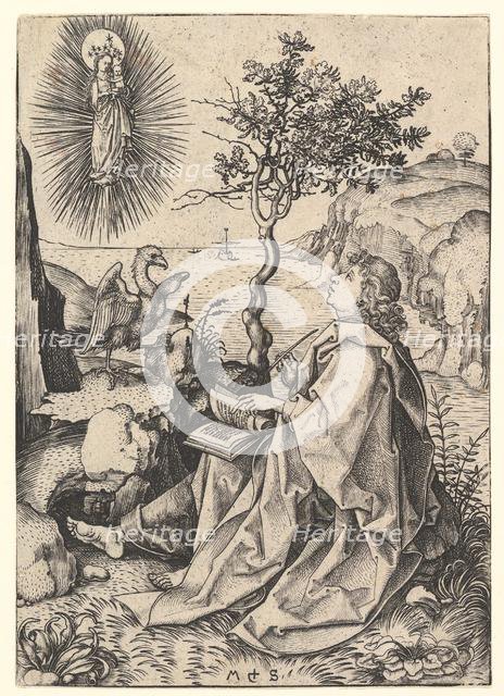 Saint John on Patmos, ca. 1435-1491. Creator: Martin Schongauer.