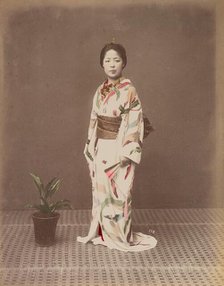 Woman with Potted Plant, 1870s-1890s. Creator: Kusakabe Kimbei.