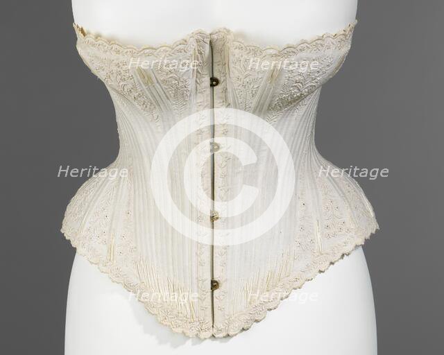 Wedding corset, American, ca. 1875. Creator: Unknown.