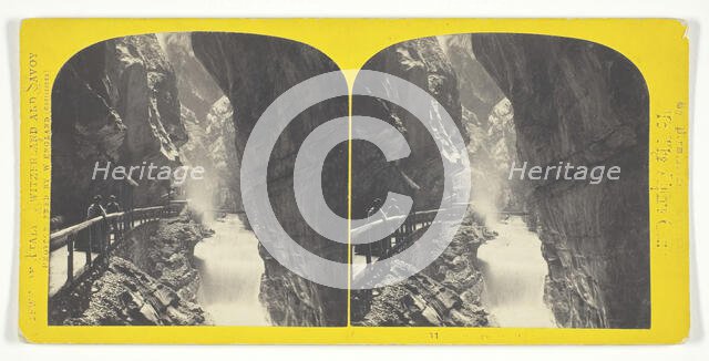 Unknown [waterfall in a ravine], 1850/96.  Creator: William England.