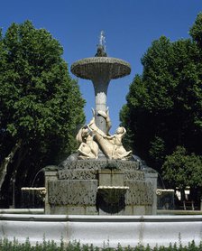 Galapagos Fountain or Isabel II Fountain, Glorieta de Nicaragua, Retiro Park, Madrid, Spain, 1996. Creator: LTL.