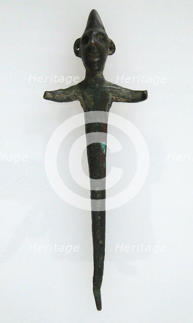 Pin with the Head and Torso of a Figure, Halstatt Period, 7th century B.C. Creator: Unknown.