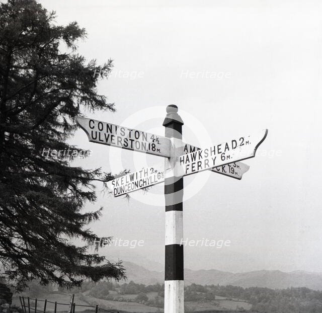 Signpost, Lake District, c1955. Creator: Arthur Charles Kirby Ware.