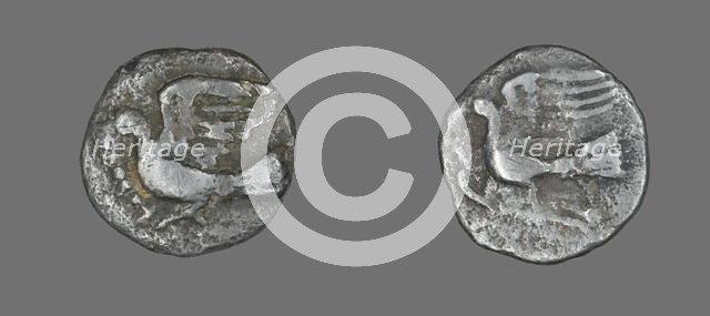 Obol (Coin) Depicting a Dove, 400-323 BCE. Creator: Unknown.