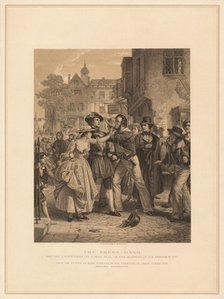 'The Press-Gang: Seizing a Waterman on Tower Hill on the Morning of His Marriage', (1878). Artists: Alexander Johnston, Robert Anderson.