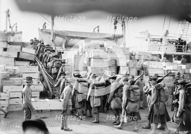 Marines boarding MEADE, 1913. Creator: Bain News Service.
