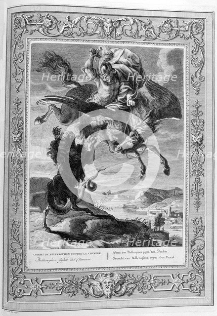 Bellerophon fights the Chimera, 1733. Artist: Bernard Picart
