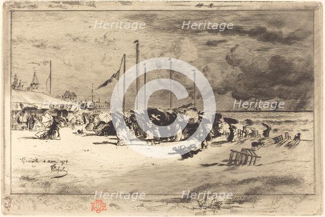 Un Grain à Trouville (Squall at Trouville), 1874/1875. Creator: Felix Hilaire Buhot.