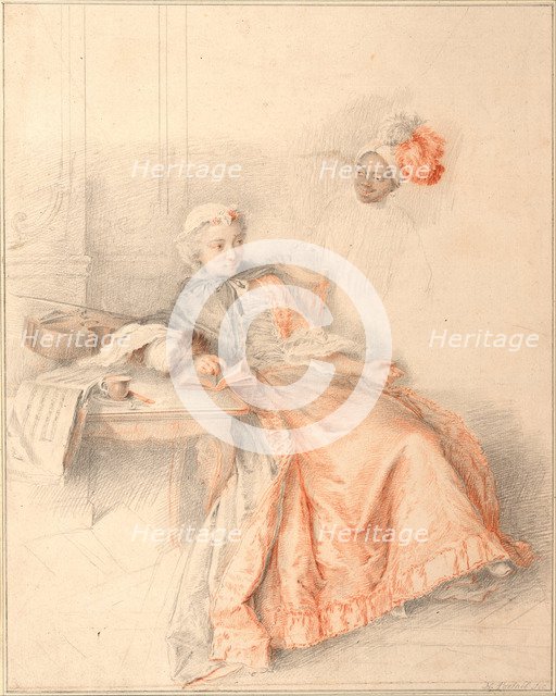 Young Lady Reading and a Page. Artist: Portail, Jacques-André (1695-1759)