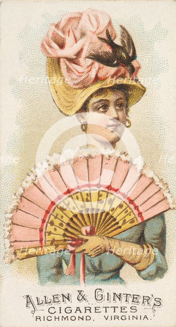Plate 27, from the Fans of the Period series (N7) for Allen & Ginter Cigarettes Brands, 1889. Creator: Allen & Ginter.
