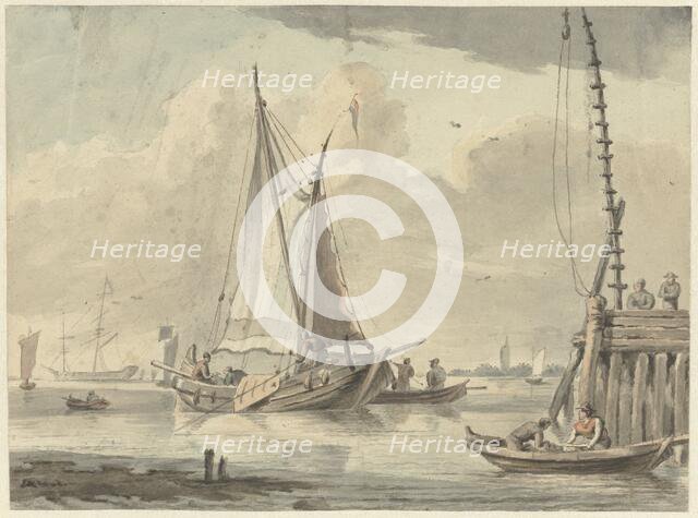 Sailing ships on the river near Dordrecht, 1720-1792. Creator: Aert Schouman.