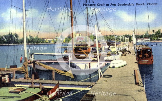 Pleasure craft at Fort Lauderdale Beach, Florida, USA, 1940. Artist: Unknown