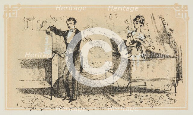 Dr. Lynn performs a magical illusion, 1870. Creator: Unknown.