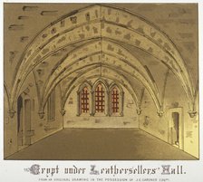 Crypt under Leathersellers' Hall, Little St Helen's, City of London, 1871. Artist: Anon