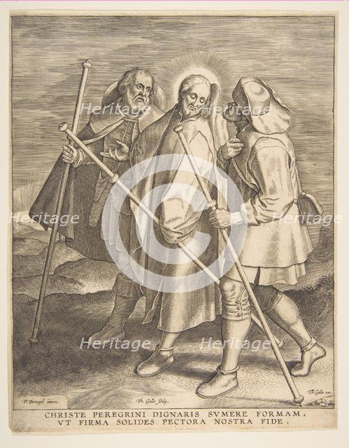 Christ and the Disciples on the Way to Emmaus, 1571. Creator: Philip Galle.