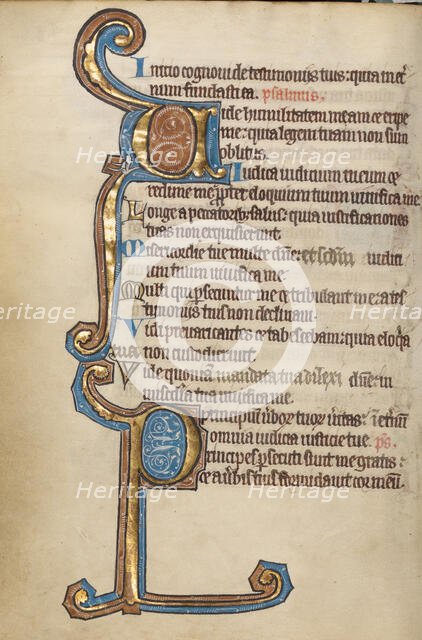 Decorated Initial V; Decorated Initial P; Psalter, mid-1200s. Creator: Unknown.