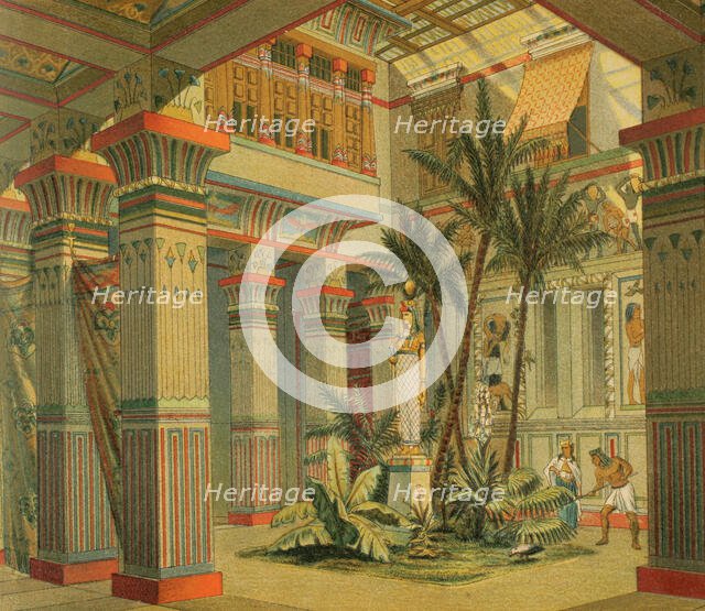 Interior of a room in an Ancient Egyptian house-palace, 1881.  Creator: Unknown.
