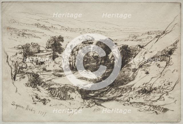 Nine Barrow Down, 1877. Creator: Francis Seymour Haden (British, 1818-1910).