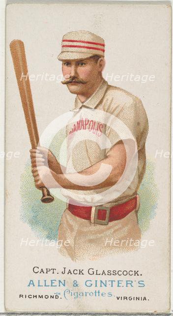 Captain Jack Glasscock, Baseball Player, from World's Champions, Series 1 (N28) for Allen ..., 1887. Creator: Allen & Ginter.