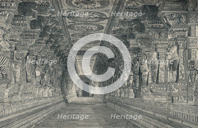 'Colonnade in the Interior of the Hindu Temple on the Island of Rameswaram Southern India', c1903, ( Artist: Unknown.