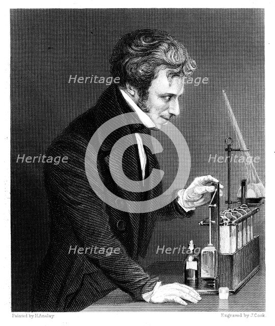 Michael Faraday, British chemist and physicist, c1845. Artist: J Cook