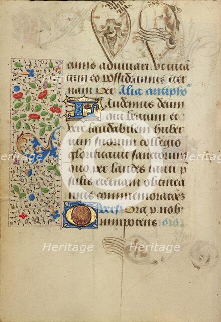 Decorated Text Page; Prayer Book of Charles the Bold, 1469. Creator: Nicolas Spierinc.