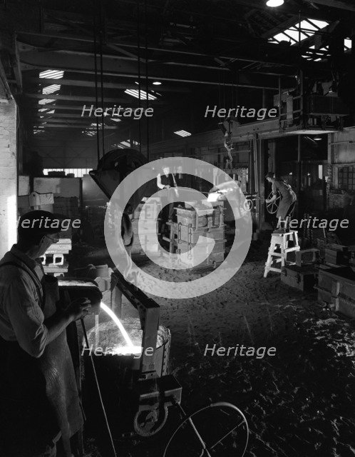 Casting at AT Green & Sons steel foundry, Rotherham, South Yorkshire, 1963. Artist: Michael Walters