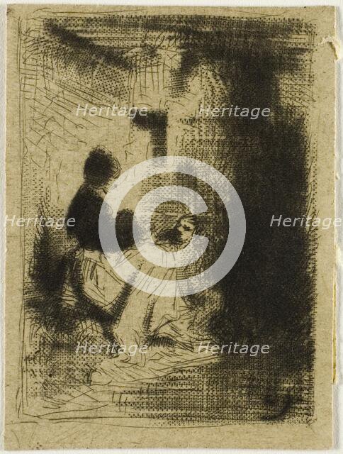 A Woman and her Child, 1843. Creator: Charles Emile Jacque.