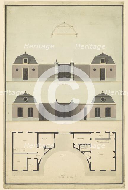 Design for a gatehouse annex office, 1792. Creator: Abraham van der Hart.