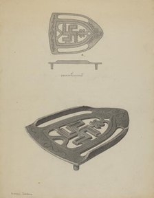 Pa. German Flat-iron Holder, c. 1938. Creator: Gordon Sanborn.