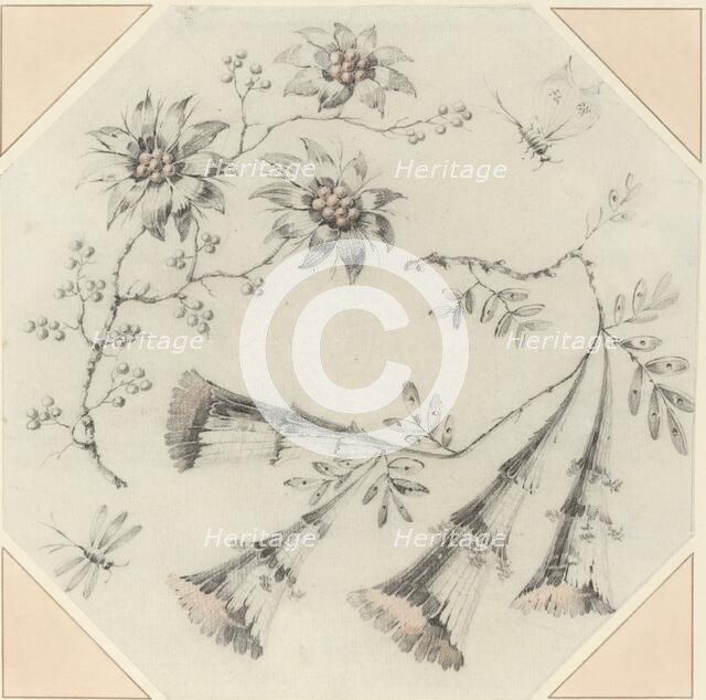 Trumpet Flowers and Daisies. Creator: Jean-Baptiste Pillement.