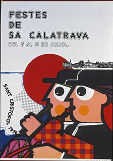 Advertising poster 'Festes de Sa Calatrava' by San Cristobal, in 1976 - Festivity of the old dist…