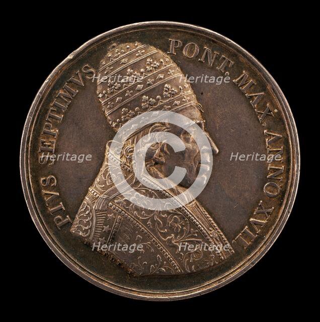 Pius VII (Barnaba Chiaramonti, 1742-1823), Pope 1800 [obverse], 1816. Creator: Henri François Brandt.