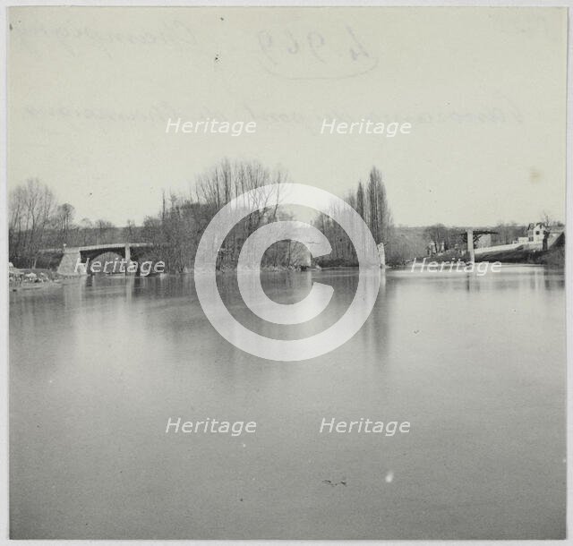 Panorama of Pont de Champigny, Champigny-sur-Marne, 1871. Creator: Hippolyte Blancard.