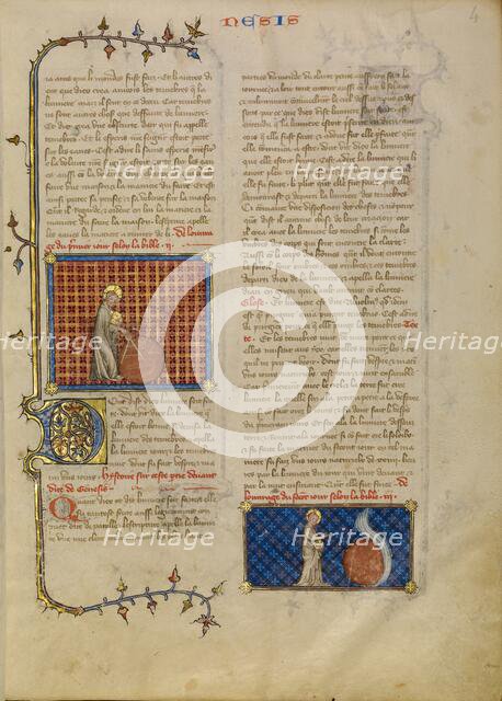 The Creation of the World: The Creation of the Heavens; Creation Scenes, about 1360-1370. Creator: Master of Jean de Mandeville.