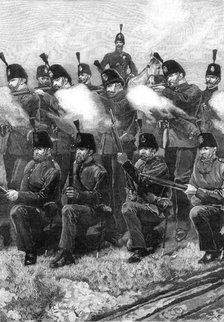 The Scottish Volunteers: a company of the Queen's Edinburgh Rifle Volunteer Brigade, 1881. Creator: Unknown.