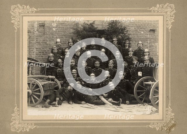 Fire brigade of the Krasnoyarsk Volunteer Fire Society, 1910. Creator: I. Upatkin.