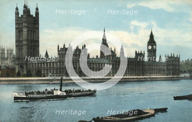 The Houses of Parliament, Westminster, London, c1907.  Creator: Unknown.