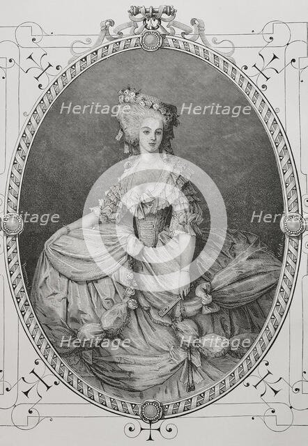 Marie Thérèse Louise of Savoy, (1749-1792), Princess de Lamballe, French aristocrat, 1876.  Creator: Unknown.