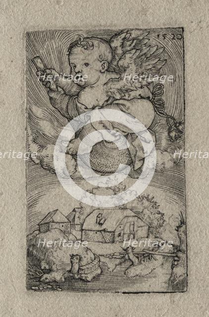 Genius Riding on a Ball, 1520. Creator: Barthel Beham (German, 1502-1540).