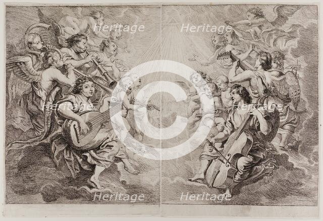 Angels Making Music, c. 1650. Creator: Cornelis Schut I.