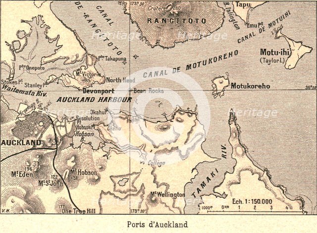 ''Ports d'Auckland; Les Terres Du Pacifique', 1914. Creator: Unknown.
