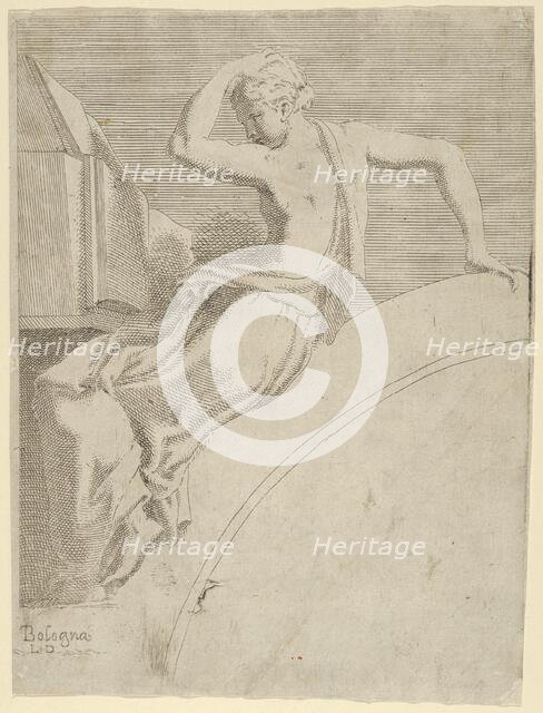 Calliope, from the series 'Twelve Muses and Goddesses', ca. 1542-45. Creator: Leon Davent.