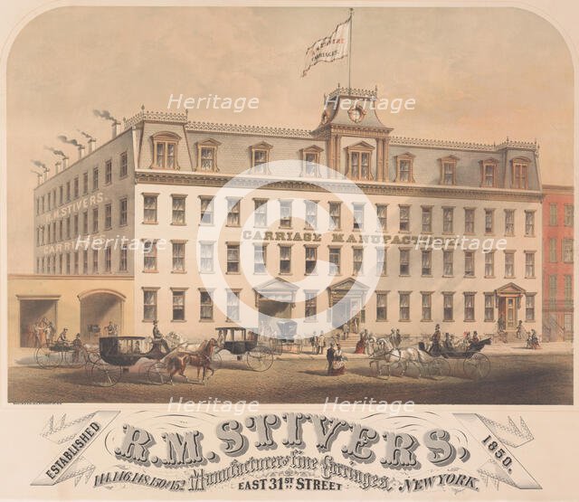 R. M. Stivers, Manufacturers of Fine Carriages, 146-152 East 31st Street, New York, 1872-73. Creator: Hatch & Co..