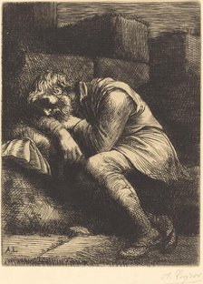 Sleeping Beggar (Mendiant endormi). Creator: Alphonse Legros.