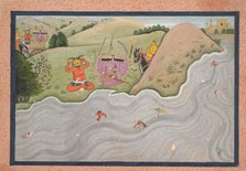 The Demon Marichi Tries to Dissuade Ravana... from a dispersed Ramayana series, ca. 1780. Creator: Unknown.