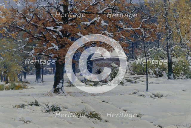 Snow in September, 1898. Artist: Kryzhitsky, Konstantin Yakovlevich (1858-1911)