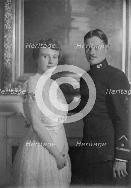 Mr. Miller and Miss Carnegie, portrait photograph, 1918 Dec. 11. Creator: Arnold Genthe.